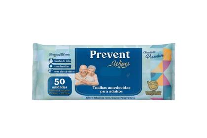 Imagem de Caixa com 600 Lenços Umedecido com 12 pacotes Geriátrica Prevent 50un Adultos