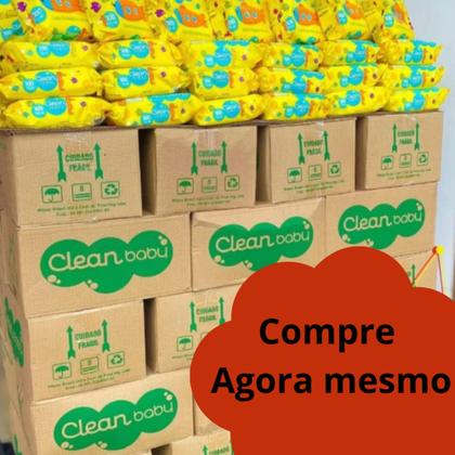 Imagem de Caixa com 600 Unidades Lenço Toalha Umedecidas Clean Baby enriquecida com Extrato de Camomila