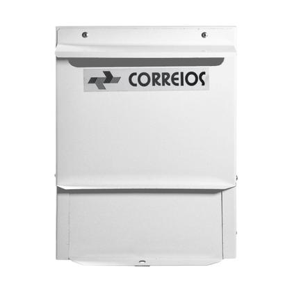 Imagem de Caixa Correio Branca Abertura Frontal Suporte Parede 20x28x11Cm - FP