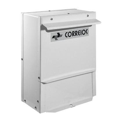 Imagem de Caixa Correio Branca Abertura Frontal Suporte Parede 20x28x11Cm - FP