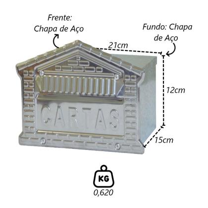 Imagem de Caixa Correio Cartas Tijolinho Galvinox Embutir 15x21x12cm