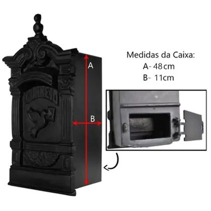 Imagem de Caixa Correio Ferro Fundido Pombo Grande Sem Pé 69x37cm