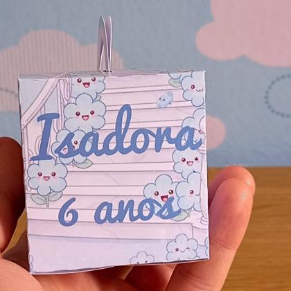 Imagem de Caixa Cubo Alça Cinderela Chibi Fofo Personalizada  Lembrancinha Festa Infantil Aniversário