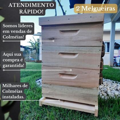 Imagem de Caixa De Abelha Padrão Langstroth Eucalipto Com 2 Melgueiras