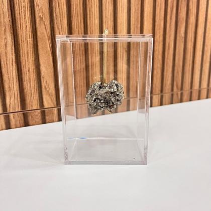 Imagem de Caixa de Acrílico Decorativa Com Pedra Pirita P