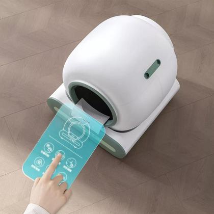 Caixa De Areia Automática 65L+9L Para Gatos Com Auto-limpeza e Controle via APP - NewPet Imagem de Caixa De Areia Automática 65L+9L Para Gatos Com Auto-limpeza e Controle via APP