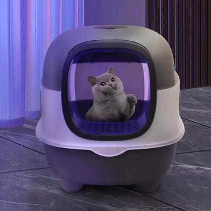 Imagem de Caixa de Areia Banheiro Sanitário Gatos Fechado Anti Odor