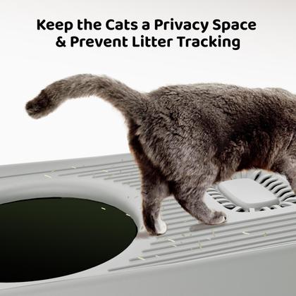 Imagem de Caixa de Areia para Gatos Eosarcu XL em Aço Inoxidável - com Tampa e Colher