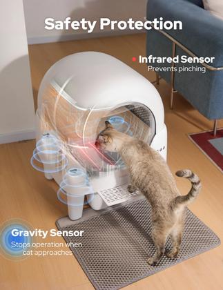 Imagem de Caixa de Areia para Gatos Kveode 90L com Controle por App e Sensores Inteligentes