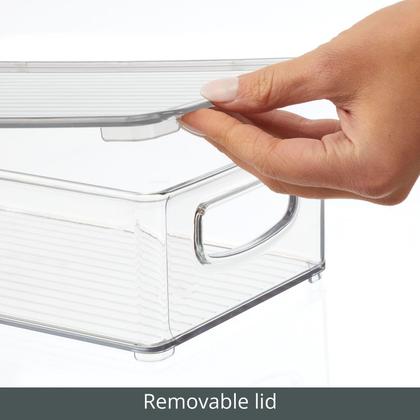 Imagem de Caixa de armazenamento: contêiner MDesign Ligne com tampa e alças, pacote com 4