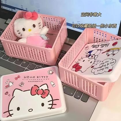 Imagem de Caixa de Armazenamento Hello Kitty Dobrável - Organizador Multiuso para Mesa