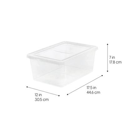 Imagem de Caixa de armazenamento IRIS USA 17 Qt de plástico transparente sem BPA, pacote com 12