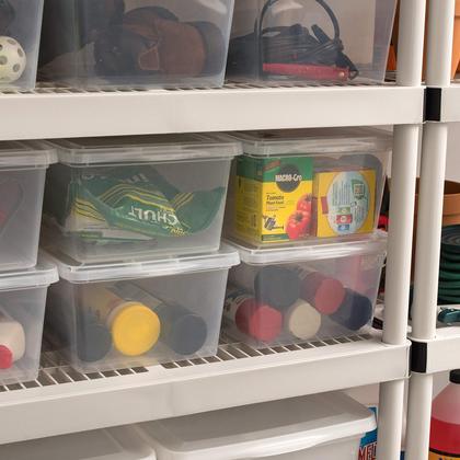 Imagem de Caixa de armazenamento IRIS USA 17 Qt de plástico transparente sem BPA, pacote com 12