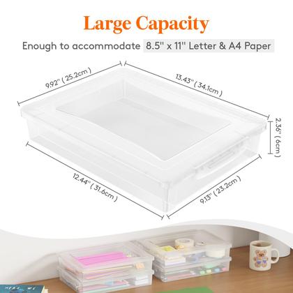 Imagem de Caixa de armazenamento Lifewit Plastic Clear A4, 8,5 x 11 polegadas, pacote com 4