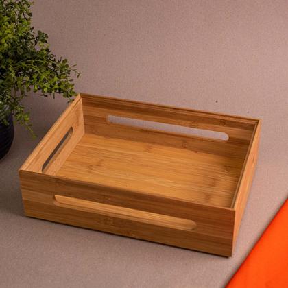 Imagem de Caixa de Bambu Empilhável 32x23,5x9cm - Oikos