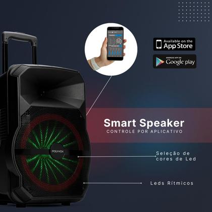Imagem de Caixa de Caixa Som Amplificada Polyvox 700W  / Alto Falante Bluetooth  com Bateria 10 horas / TWS 