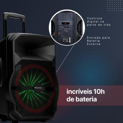 Imagem de Caixa de Caixa Som Amplificada Polyvox 700W  / Alto Falante Bluetooth  com Bateria 10 horas / TWS 