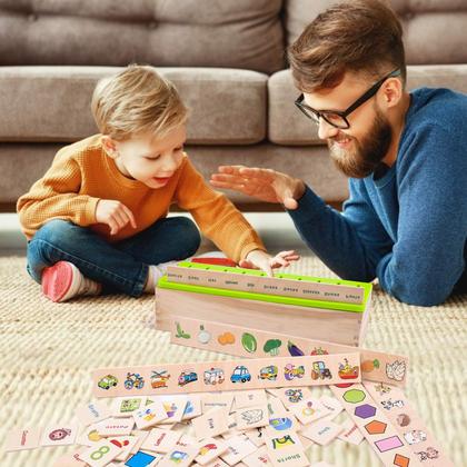 Imagem de Caixa de classificação de madeira Brinquedos Montessori para crianças de 1 a 2 a 4 anos, jogos de combinação de formas de cores, atividades de aprendizagem pré-escolar, caixa sensorial para bebês, brinquedos de madeira para autismo, para crianças de 1 a 3 anos, presente de aniversário para meninas e meninos