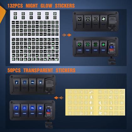 Imagem de Caixa de Comutação Nilight 4 Gangues 12V com Carregador USB PD e QC 3.0