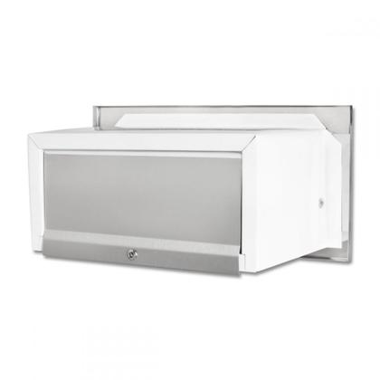 Imagem de Caixa De Correio Carta Frente Inox brilhante c tarja pastilha pedra 20 cm profundidade