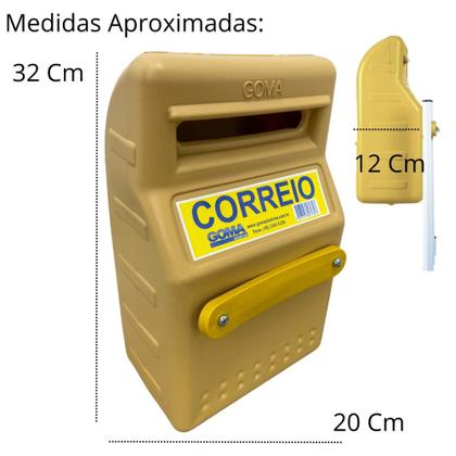 Imagem de Caixa de Correio Carta para Correspondencia Amarela para Grade Pop Plastica 32x20cm Goma