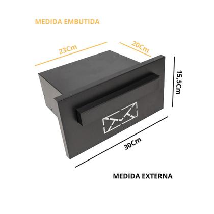 Imagem de Caixa De Correio Moderna Preto Fosco Desenho Carta