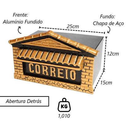 Imagem de Caixa de Correio Para Cartas Colonial Detras 20x25x12cm