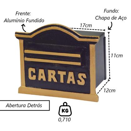 Imagem de Caixa de Correio Para Cartas Paulista Detras 12x17x11cm