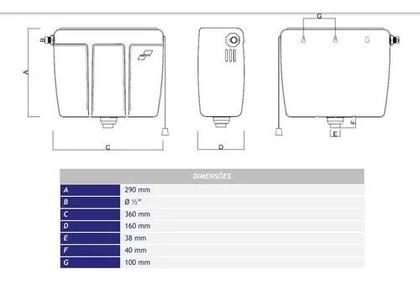 Imagem de Caixa De Descarga Externa Parede Cordinha Branca Cipla C-4