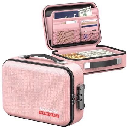 Imagem de Caixa de dinheiro à prova de fogo COLCASE Hard-Shell Design rosa