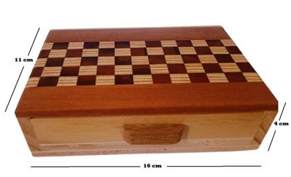 Imagem de Caixa De Dominó Madeira Estojo Marchetaria