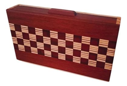 Imagem de Caixa De Dominó Madeira Estojo Marchetaria