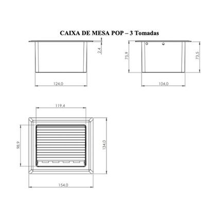 Imagem de Caixa de embutir 3 tomada 3 rj45 1 usb charger - preto