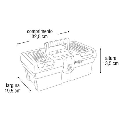 Imagem de Caixa de Ferramenta Maleta Stone Pro 13" Trava de Aço Arqplast