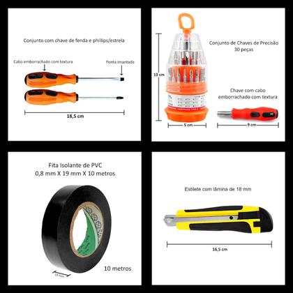 Imagem de Caixa De Ferramentas C/ Alicate Estilete Isolante Tairape