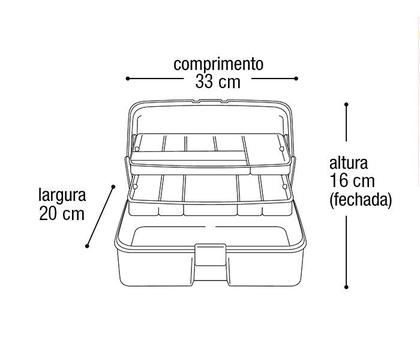Imagem de Caixa de Ferramentas Maleta Multiuso com Organizador Preta Arqplast