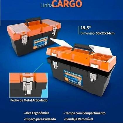 Imagem de Caixa De Ferramentas Metasul Cargo 19.5 Grande E Reforçada
