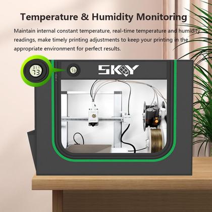 Caixa de impressora 3D Bambu Lab A1, A1 Mini com luz LED e garrafa