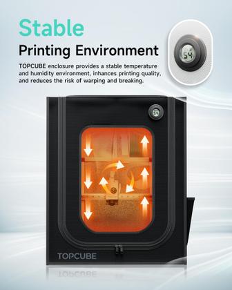 Imagem de Caixa de impressora 3D TopCube para Bambu Lab A1 com luz LED