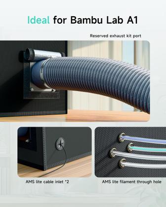 Imagem de Caixa de impressora 3D TopCube para Bambu Lab A1 com luz LED