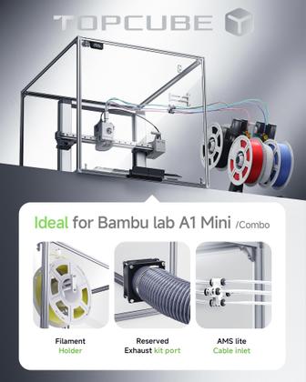 Imagem de Caixa de impressora 3D TopCube para Bambu Lab A1 com luz LED