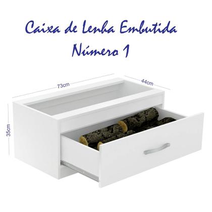 Imagem de Caixa de Lenha Embutida CL N1 Branco - Completa Moveis