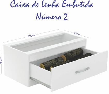 Imagem de Caixa de Lenha Embutida fogão n2 83cm Linha Caixa de Lenha CLN2 Completa Móveis