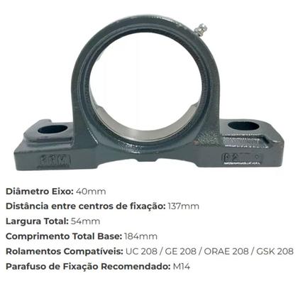 Imagem de Caixa de Mancal Industrial FRM P 208