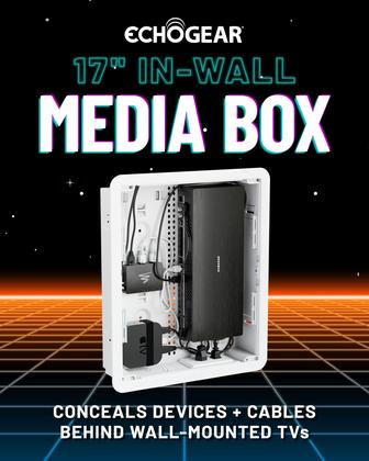 Imagem de Caixa de mídia para TV ECHOGEAR 43 cm para embutir na parede