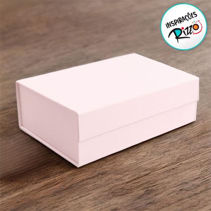 Imagem de Caixa de Papel Rígido Retangular Rosa Bebê com Ímã - 1 unidade - Cromus - Rizzo