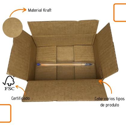 Imagem de Caixa de Papelão Kraft 16x11x6 Forte e Resistente pra Envios de E-commerce  KIT com 100 unidades.