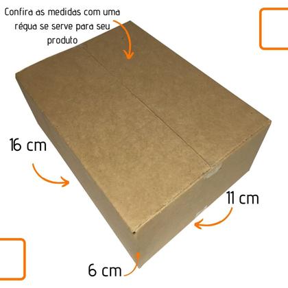 Imagem de Caixa de Papelão Kraft 16x11x6 Forte e Resistente pra Envios de E-commerce  KIT com 100 unidades.