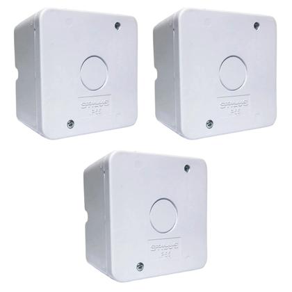 Imagem de Caixa de Passagem Sobrepor Plástica Organizadora Branca Câmera Segurança Cftv de Sobrepor IP66 Kit 4