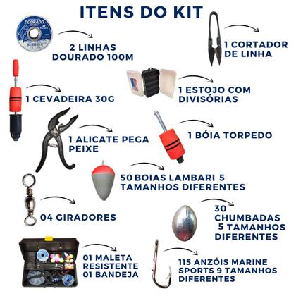 Imagem de Caixa De Pesca Com 115 Anzóis + 92 Itens De Pesca Essenciais